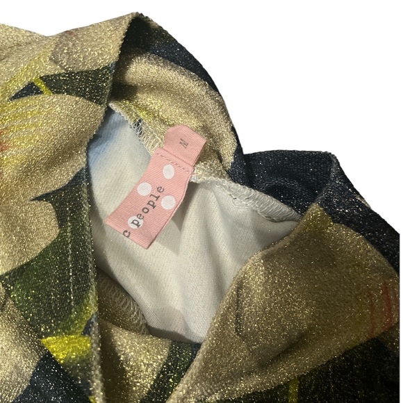 M. Iridescent sparkling tulip floral long sleeves crop top - Picture 4 of 6